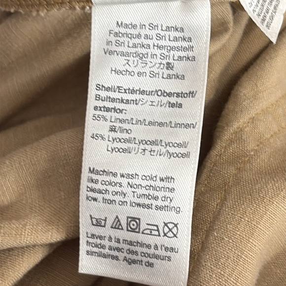 J. Crew Tie Waist Linen Blend Seaside Pant in Desert Sand - Size Medium - Picture 8 of 10